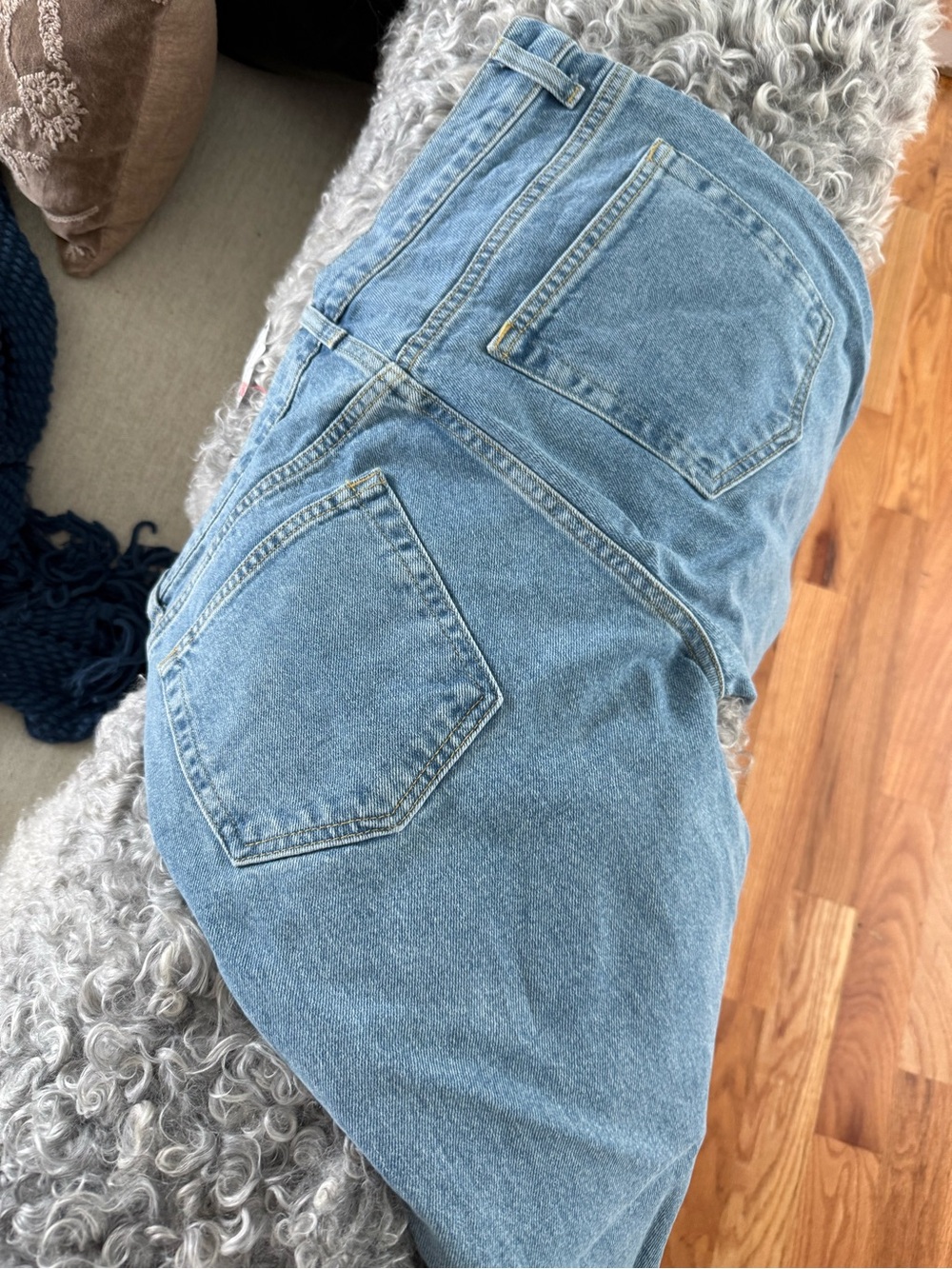 ASOS High-Rise Women's Jeans in Light Blue Denim